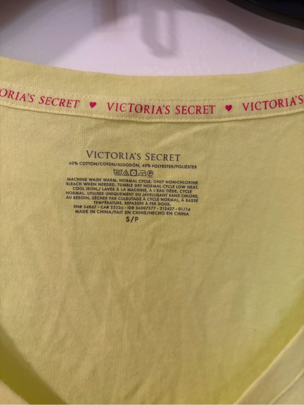 Victoria's Secret Neon Yellow V-Neck Tee - Picture 2 of 3